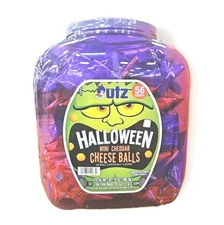 Utz Halloween Mini Cheese Balls 56 Ct Barrel Trick or Treat Snack Packs Party