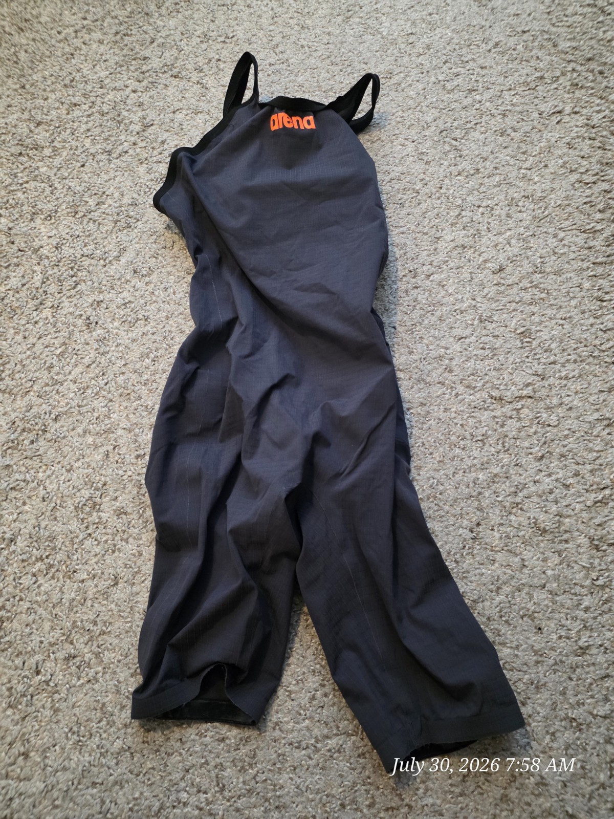 Arena Carbon Women's Open Back Kneeskin Tech Swimsuit Size 26 Gray