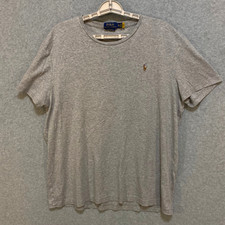 Polo Ralph Lauren Men's XXL Custom Slim Fit Cotton Gray Crewneck Pony T-Shirt
