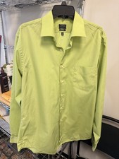 Arrow Fitted Long Sleeve Dress Shirt Mens Sz Large Green Wrinkle Free