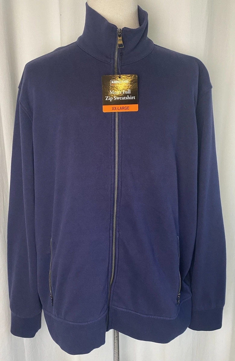 Sweat à Capuche Kirkland Signature Homme - Taille M, Bleu, Zip Complet, Coton, Occasion Très Bon état