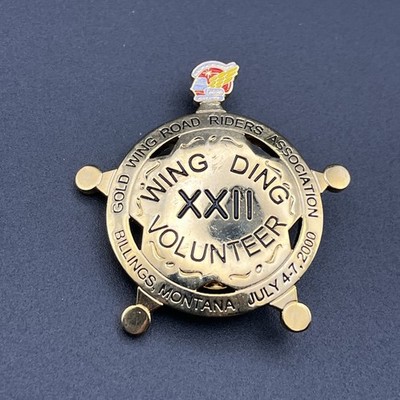 2000 Gold Wing Road Rider s Association Wing Ding Volunteer Montana Badge Pin