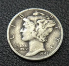 1943 WWII Mercury Dime – 90% Silver – Full LIBERTY / Great Details!