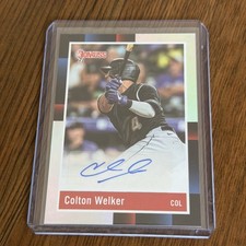 Colton Welker 2022 Donruss Optic Autograph 1988 Retro Silver Rookie Auto Rockies