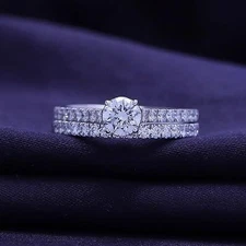 IGI 2.35Ct VS G-H Lab Grown Diamond Bridal Set 14K White Gold