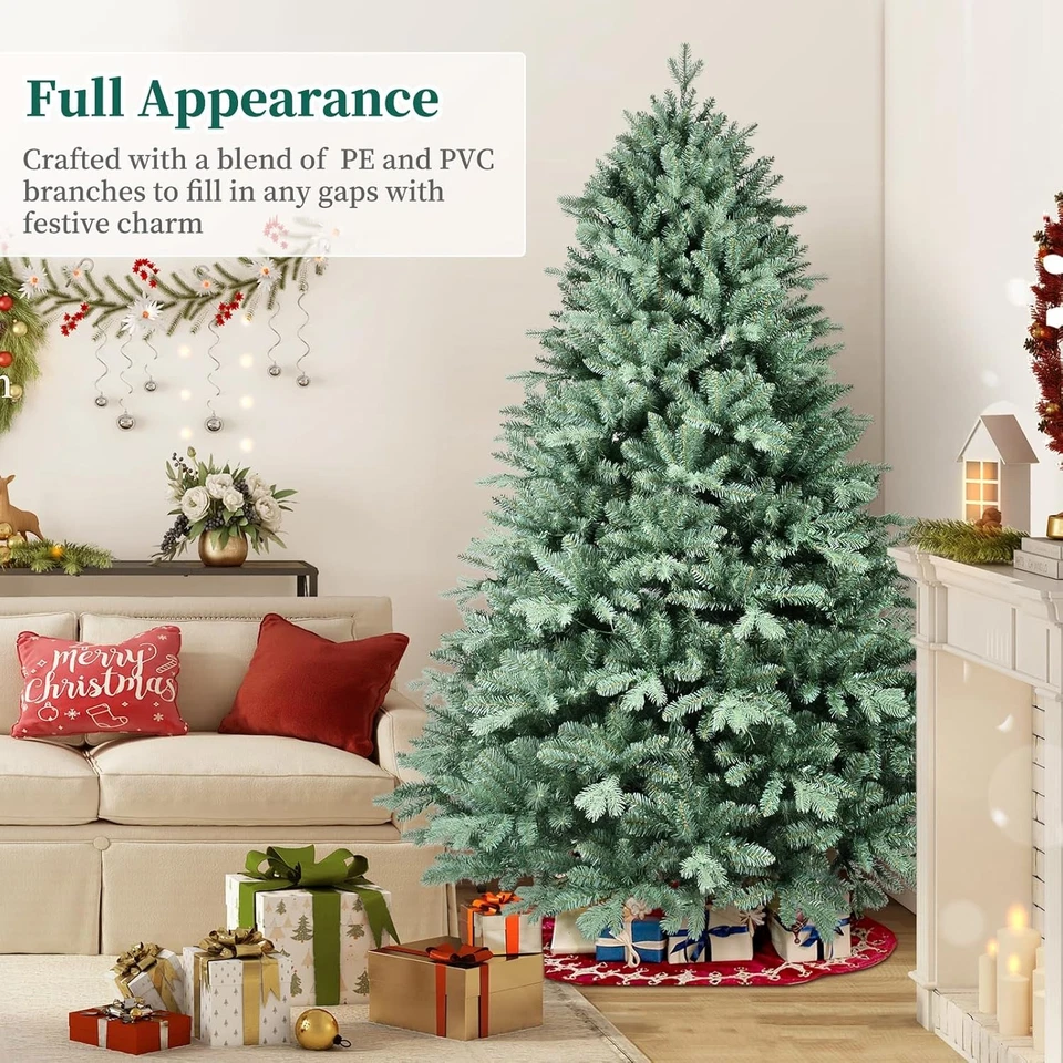 7FT Artificial Spruce Christmas Tree - 2520 PE&PVC Branch Tips - Metal Stand - Image 2 of 4