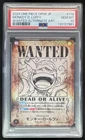 2024 One Piece OP09 Japanese #119 Monkey D Luffy Wanted Alternate Art PSA 10