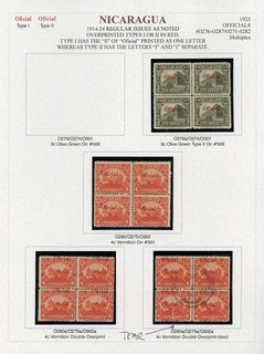 Lotto pagine album specializzate NICARAGUA BYERLEY #73 MULTIPLI ED ERRORI $$$