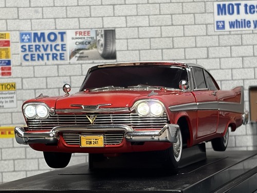 1:18 *BOXED* ERTL 1958 PLYMOUTH FURY CHRISTINE (Working Lights) Model Car *RARE*