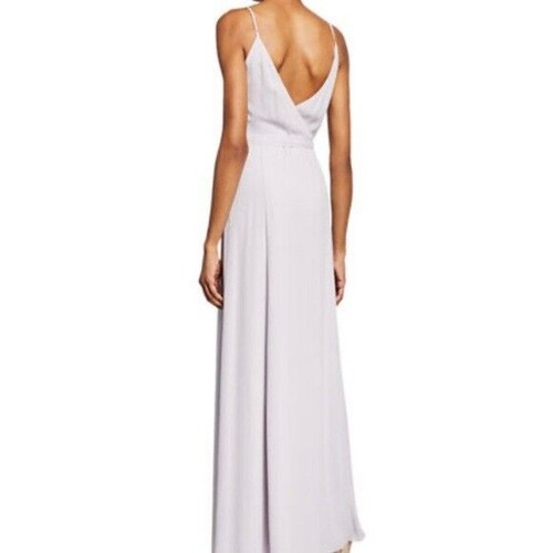 WAYF NWT The Angelina Slit Wrap Gown Grayish Lilac Size M - Picture 3 of 7