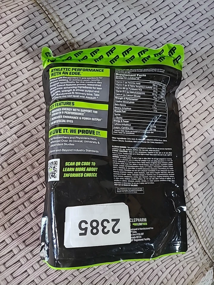 MusclePharm Assault Energía y Fuerza Pre Entrenamiento - 30 Porciones, Sandía Foto 4 de 4