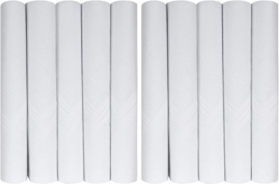 Elegant Men's Cotton Handkerchiefs - 100% Premium Fabric, 10-Pack, 46cm x 46cm - Image 3 of 4