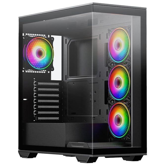 Vida Black Solus Argb Tempered Glass Mid-Tower Atx Gaming Pc Case - Image 2