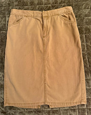 Vintage Ralph Lauren Sport Skirt Womens 2 Tan Khaki Cotton Y2K Utility Midi
