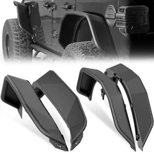 Front & Rear Tubular Fender Flares Tube Mud Guard For 2018-2025 Jeep Wrangler JL
