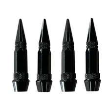 4X Spike Bullet Valve Stem Caps Covers Tire Wheel Screw-on Metal Aluminum 2.4"