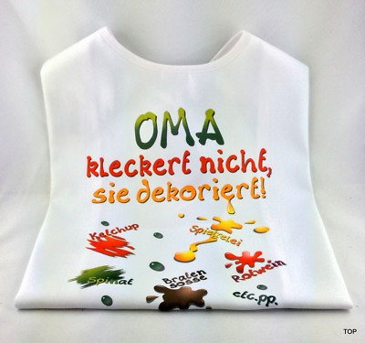 XL Latz - OMA kleckert nicht, sie dekoriert Lätzchen für Erwachsene witzig