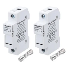 2PCS Solar Fuse Holder with 2 Fuse Core DC 1000V 20A Single Pole 10x38mm DIN ...