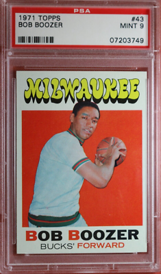 1971 Topps basketball card BOB BOOZER #43 PSA 9 MINT (INCREDIBLY RARE CARD)