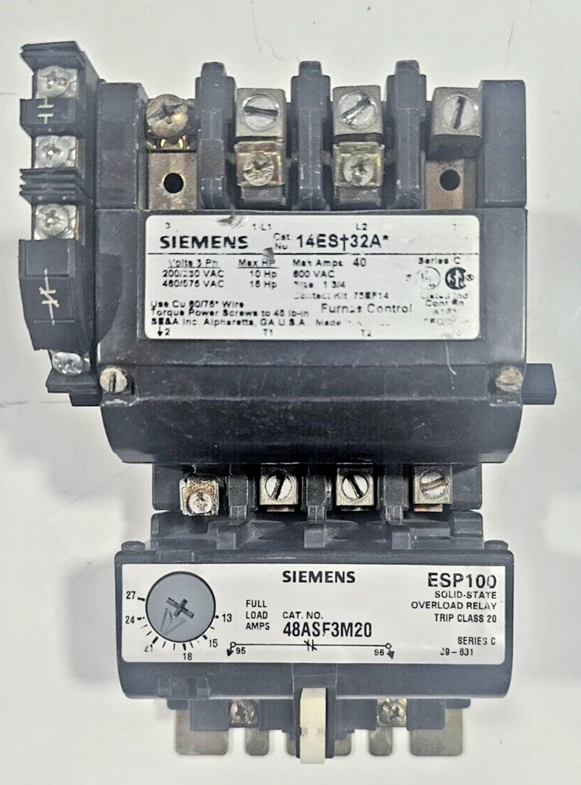 SIEMENS 14ES32A Used Working Motor Protection Overload Relay