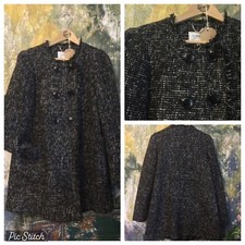 Womens Coat Size M Black Tweed Designer Bcbgmaxazria Worn On Film Inc Uk Pp