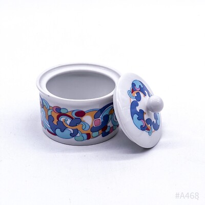 Vintage Shape Marienbad Sugar Bowl Ingres White Porcelain with Pattern | 7.5cm