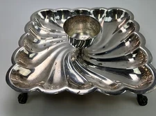 Vintage F. B. Rogers Silver Plated Tray Footed Bowl Shrimp Appetizer Server 11”