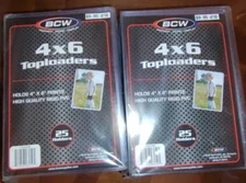 50 BCW 4x6 Toploaders Postcard/Photo Rigid Plastic Holders Top Load Sleeves-2x25