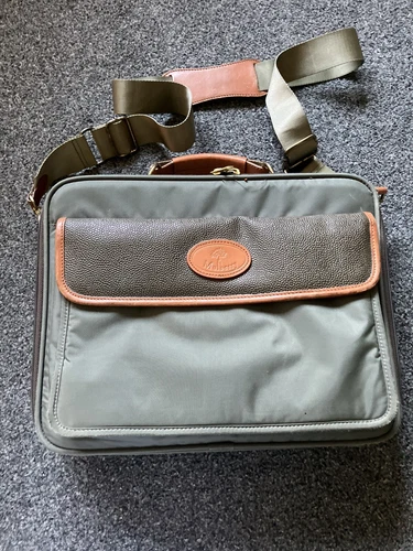 Mulberry Laptop Bag Green Nylon Tan Leather