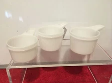 Tupperware 762 Replacement Dry Measuring 3 - Cups 764, 763 White 