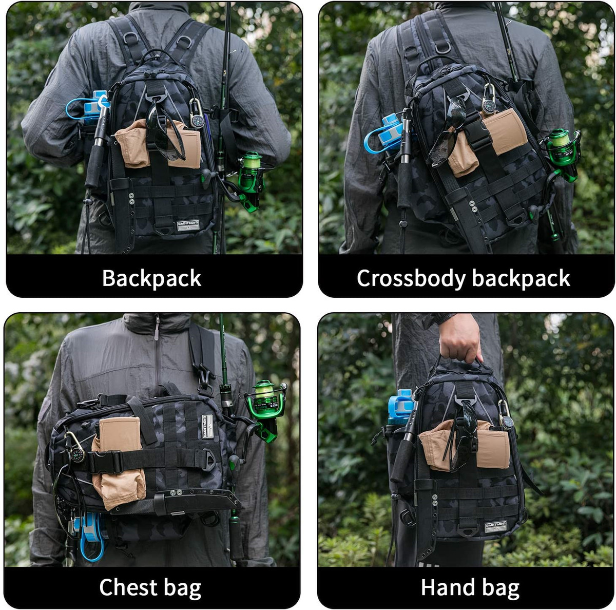 Ghosthorn Fishing Tackle Backpack Storage Bag - Outdoor Shoulder Backpack -  F