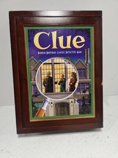 Clue Vintage Game Complete Collection Wooden Library Book Shelf Edition Open Box