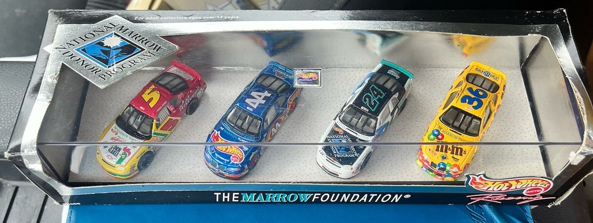 NIB Hot Wheels auto Racing The Marrow Foundation 4 Car Set