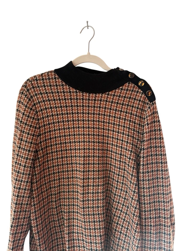 Свитер женский Ann Taylor заводской размер XL с длинным рукавом хлопок эластичный коричневый Geo - Изображение 2 из 4