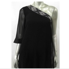 Kensie Dresses Women Dress 2 Black One Shoulder Tunic Mini Short