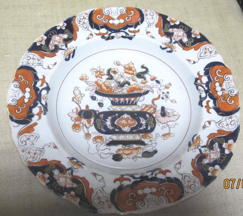 Mason's Ironstone Signed Imari Pattern Rimmed Soup Plate / Bowl Circa 1825