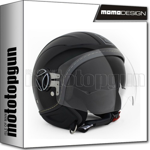 MOMO Design Motorcycle Helmet Jet Avio Pro Black Gloss-Carbon Outline  Silver L | eBay