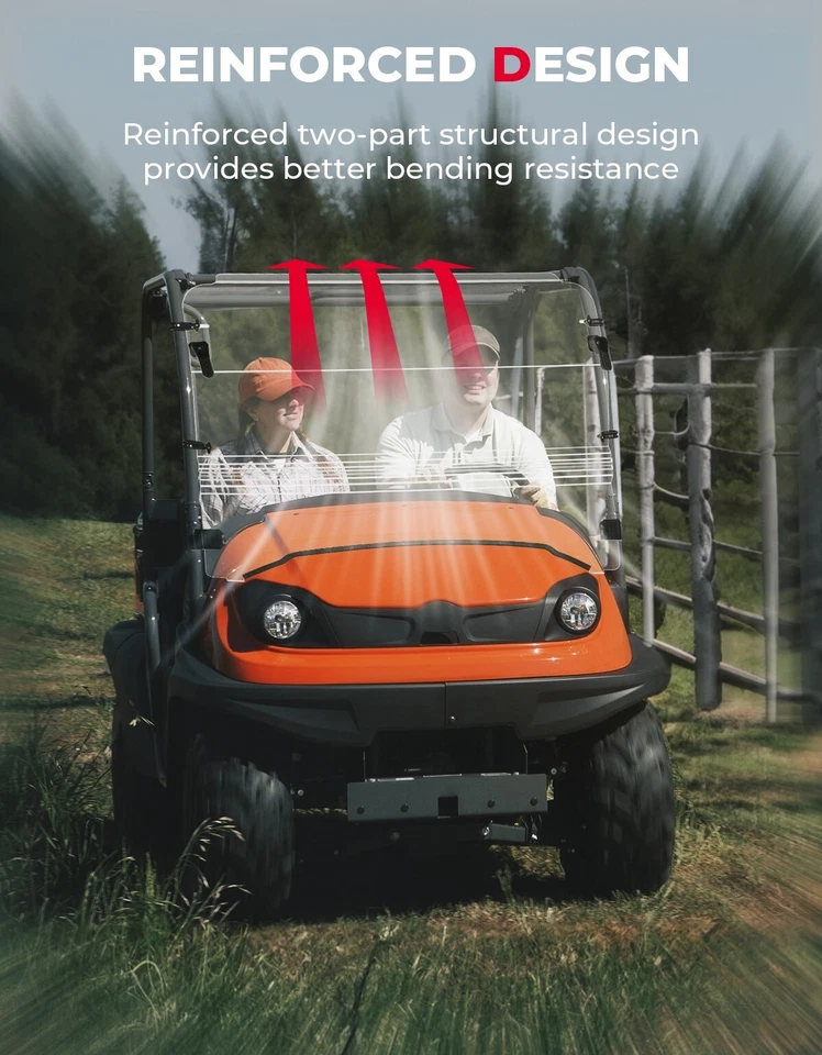 KEMIMOTO ВЕНТИЛИРУЕМОЕ откидное полное переднее лобовое стекло для Kubota RTV 500 400 520 2008-2025 - Изображение 4 из 4