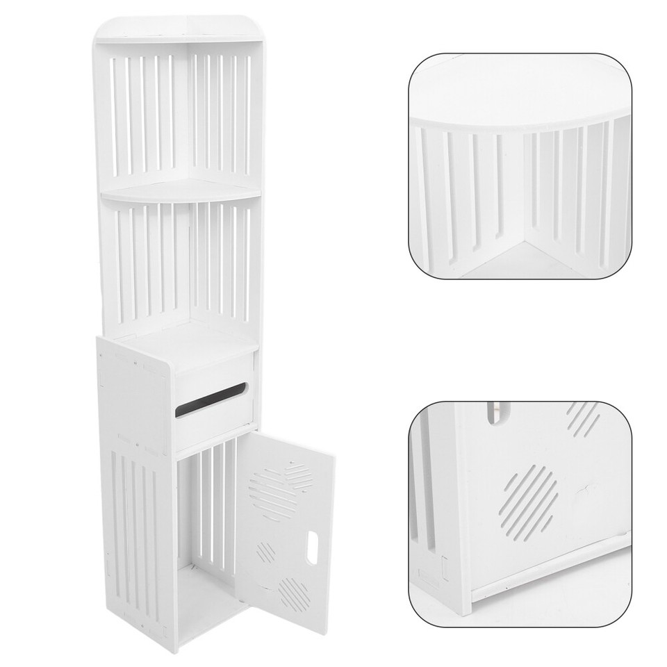 Bathroom Free Standing Waterproof White Floor Storage Unit