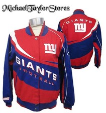 New York Giants Men  s NFL Midweight Cotton Twill Snap-Front Jacket