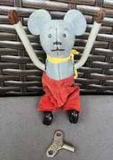 RARE Schuco Vintage Wind Up Mouse Working Tumbling Toy W/Schuco KEY NICE