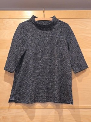 ** Ulla Popken ** cute lightweight sweater, black with white line pattern, size 42/44
