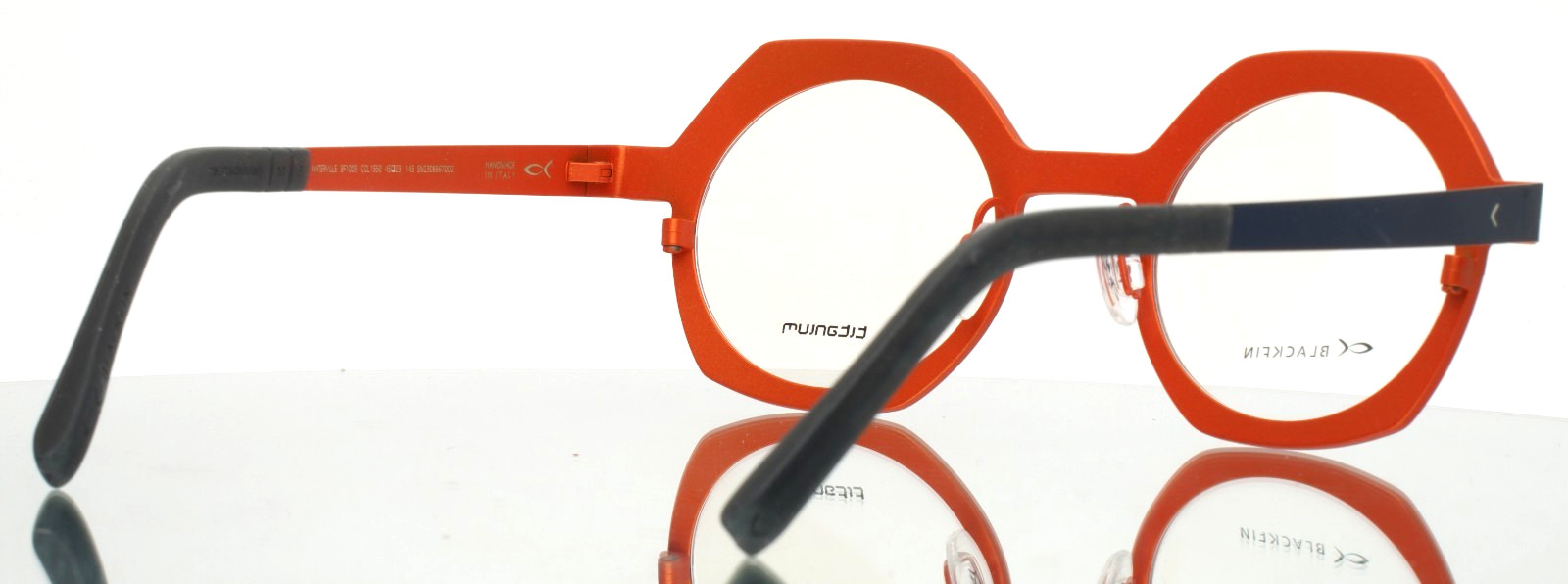 BLACKFIN BF1009 Waterville 1550 Navy Orange Unisex Eyeglasses 45-23-145 B:42