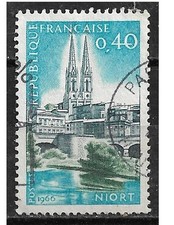 Timbre Oblitéré YT 1485 Congrès philathélique Niort 1966