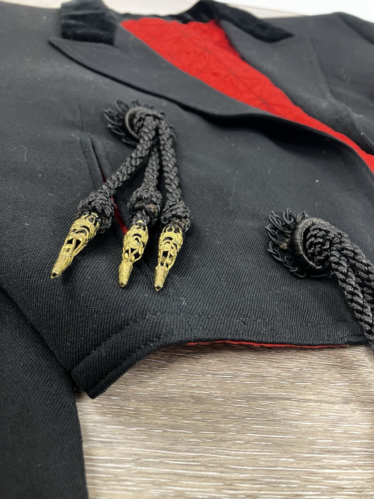 Vintage Structured Jacket Braided Frog Closures Q… - image 4