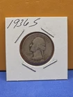 1936 S SILVER COIN WASHINGTON QUARTER .25 COIN MELT IS 15.91 GREAT CONDITION