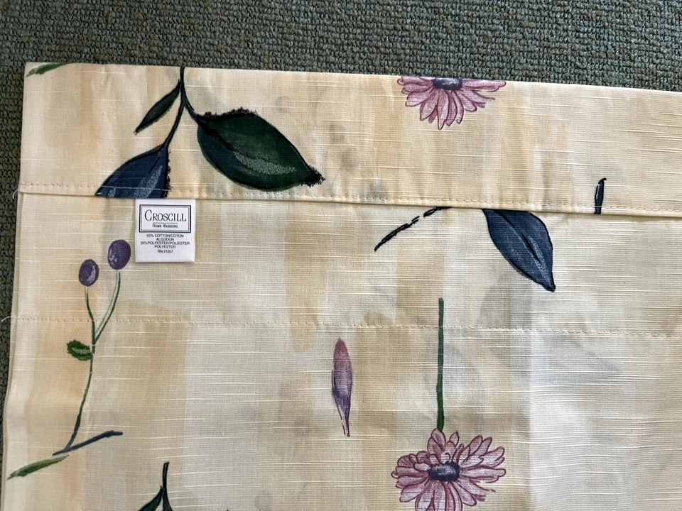Cenefa de cortina forrada Croscill Gazebo Botanica 18x94 amarilla floral y hojas nueva sin etiquetas Foto 4 de 4