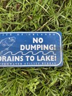 VINTAGE METAL SIGN ORLANDO FLA. NO DUMPING DRAINS TO LAKE STORMWATER WITH FISH — photo 4