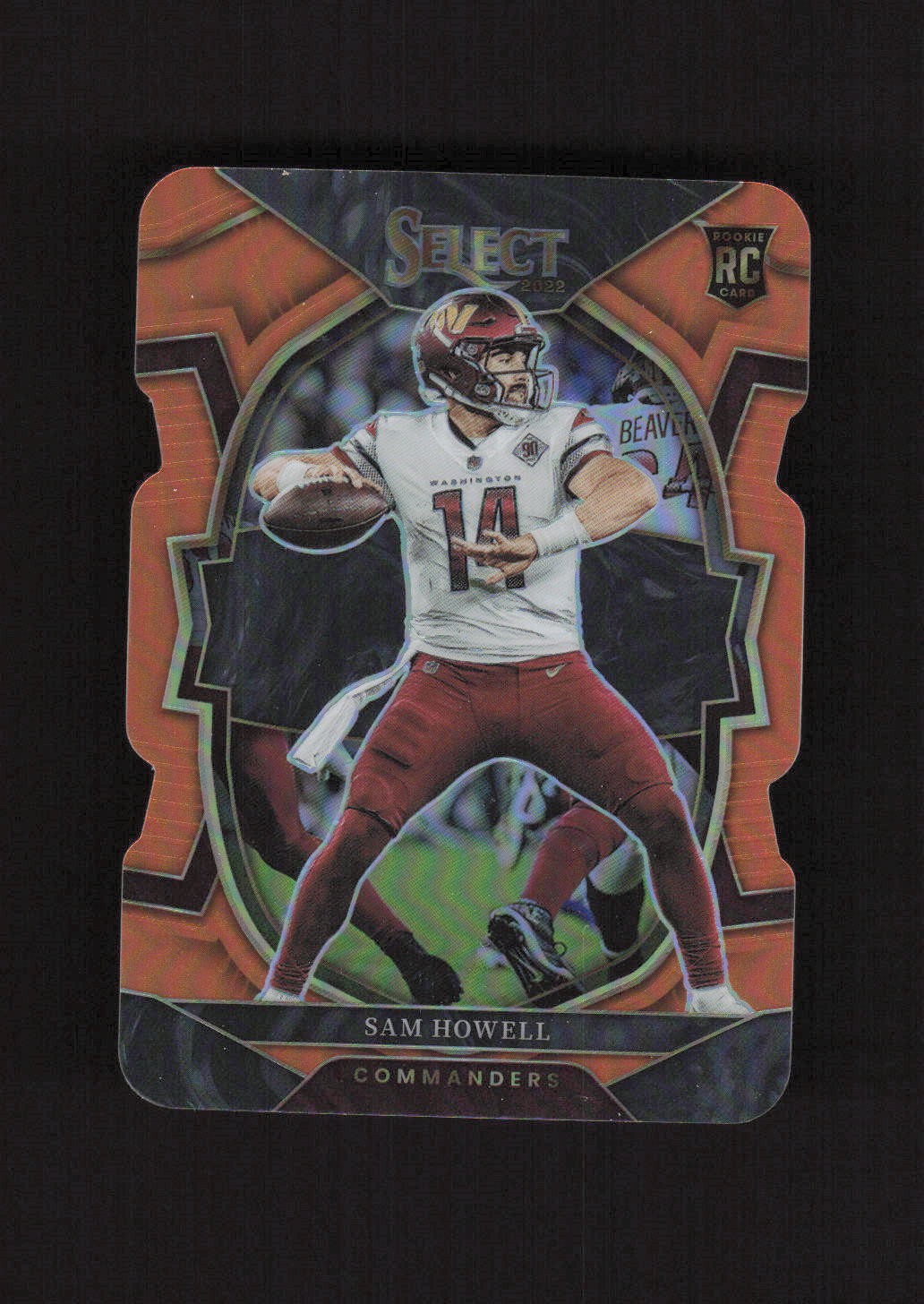 2022 Panini Select Orange Prizm Die Cut #76 Sam Howell Commanders #/199