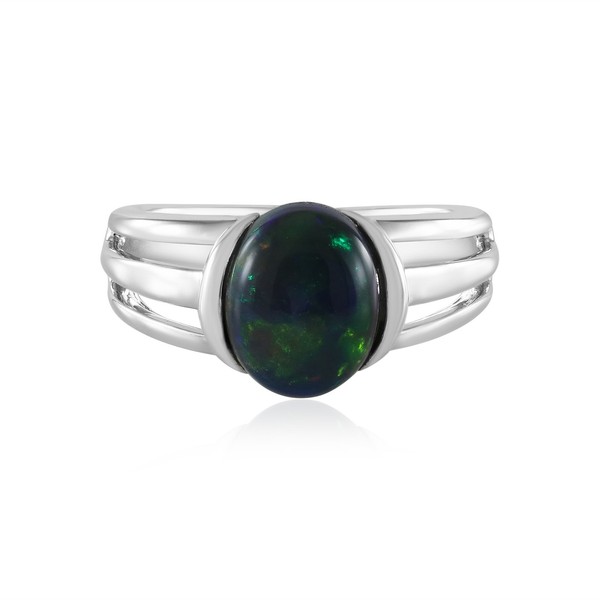Cavill Mezezo Opal Silberring 1,398Ct Oval Cabochon 925 Sterling Silber Platin--image